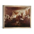 Gerahmtes Bild von John Trumbull Unabhängigkeitserklärung USA/Trumbull, Kunstdruck im hochwertigen handgefertigten Bilder-Rahmen, 70x50 cm, Silber raya