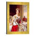 Gerahmtes Bild von Franz Xavier nach Winterhalter Portrait of Queen Victoria (1819-1901) 1859", Kunstdruck im hochwertigen handgefertigten Bilder-Rahmen, 30x40 cm, Gold raya