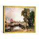 Gerahmtes Bild von John Constable Dedham Lock and Mill, 1820", Kunstdruck im hochwertigen handgefertigten Bilder-Rahmen, 70x50 cm, Gold raya