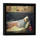 Gerahmtes Bild von Paul GauguinDie kleine Träumerin, Kunstdruck im hochwertigen handgefertigten Bilder-Rahmen, 40x30 cm, Schwarz matt