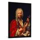 Gerahmtes Bild von Italian School "Portrait of Antonio Vivaldi (1678-1741)", Kunstdruck im hochwertigen handgefertigten Bilder-Rahmen, 70x100 cm, Schwarz matt