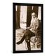 Gerahmtes Bild von Russian Photographer"Tolstoy in his Later years at his Country Estate", Kunstdruck im Hochwertigen handgefertigten Bilder-Rahmen, 50x70 cm, Schwarz Matt