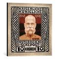 Gerahmtes Bild von Koloman Moser "Franz Joseph I. / Briefmarke, Kolo Moser", Kunstdruck im hochwertigen handgefertigten Bilder-Rahmen, 50x50 cm, Silber raya