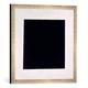Gerahmtes Bild von Kasimir Sewerinowitsch Malewitsch Schwarzes Quadrat, Kunstdruck im hochwertigen handgefertigten Bilder-Rahmen, 50x50 cm, Silber raya