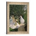 Gerahmtes Bild von Claude Monet Women in the Garden, 1867", Kunstdruck im hochwertigen handgefertigten Bilder-Rahmen, 30x40 cm, Silber raya