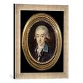 Gerahmtes Bild von Noel Halle Portrait miniature of Count Hans Axel von Fersen (1755-1810), Kunstdruck im hochwertigen handgefertigten Bilder-Rahmen, 30x40 cm, Silber raya