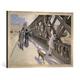 Gerahmtes Bild von Gustave Caillebotte Le Pont de l'Europe, Kunstdruck im hochwertigen handgefertigten Bilder-Rahmen, 70x50 cm, Silber raya