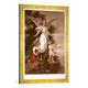 Gerahmtes Bild von G. Richter Schutzengel, Kunstdruck im hochwertigen handgefertigten Bilder-Rahmen, 50x70 cm, Gold raya