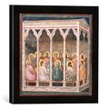 Gerahmtes Bild von Giotto di BondoneDie Ausgießung des Heiligen Geistes, Kunstdruck im hochwertigen handgefertigten Bilder-Rahmen, 30x30 cm, Schwarz matt