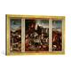 Gerahmtes Bild von Hieronymus Bosch "Bosch, Versuchung des Hl. Antonius", Kunstdruck im hochwertigen handgefertigten Bilder-Rahmen, 100x50 cm, Gold raya