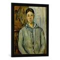 Gerahmtes Bild von Paul Cézanne Portrait de Madame Cézanne, Kunstdruck im hochwertigen handgefertigten Bilder-Rahmen, 50x70 cm, Schwarz matt