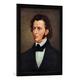 Gerahmtes Bild von AKG Anonymous Frederic Chopin/Gem.von B.Franz/nach1900, Kunstdruck im hochwertigen handgefertigten Bilder-Rahmen, 50x70 cm, Schwarz matt