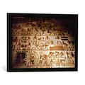Gerahmtes Bild von 15. Jahrhundert v.Chr Maurer beim Tempelbau/ägypt.Wandmalerei, Kunstdruck im hochwertigen handgefertigten Bilder-Rahmen, 60x40 cm, Schwarz matt