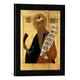 Gerahmtes Bild von Unbekannt Russian icon of the Prophet Samuel with a horn and an open scroll, 17th century, Kunstdruck im hochwertigen handgefertigten Bilder-Rahmen, 30x40 cm, Schwarz matt