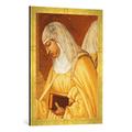 Gerahmtes Bild von Lorenzo LottoDie Heilige Birgitta von Schweden segnet die Brote, Kunstdruck im hochwertigen handgefertigten Bilder-Rahmen, 50x70 cm, Gold raya