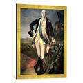 Gerahmtes Bild von James nach Peale General George Washington (1732-99) at Yorktown, Virginia, Kunstdruck im hochwertigen handgefertigten Bilder-Rahmen, 50x70 cm, Gold raya