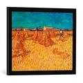 Gerahmtes Bild von Vincent van Gogh Wheat Field with Sheaves, 1888", Kunstdruck im hochwertigen handgefertigten Bilder-Rahmen, 60x40 cm, Schwarz matt