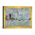 Gerahmtes Bild von Claude Monet The Boats, or Regatta at Argenteuil, c.1874, Kunstdruck im hochwertigen handgefertigten Bilder-Rahmen, 40x30 cm, Gold raya