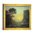 Gerahmtes Bild von Claude Lorrain "Claude Lorrain, Apollo und Sibylle", Kunstdruck im hochwertigen handgefertigten Bilder-Rahmen, 40x30 cm, Gold raya