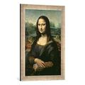 Gerahmtes Bild von Leonardo da Vinci "Mona Lisa, c.1503-6", Kunstdruck im hochwertigen handgefertigten Bilder-Rahmen, 40x60 cm, Silber raya