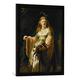 Gerahmtes Bild von Harmensz van Rijn Rembrandt Saskia van Uylenburgh in Arcadian Costume, 1635", Kunstdruck im hochwertigen handgefertigten Bilder-Rahmen, 50x70 cm, Schwarz matt