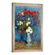 Gerahmtes Bild von Vincent van Gogh Still Life: Vase with Cornflowers and Poppies, 1887", Kunstdruck im hochwertigen handgefertigten Bilder-Rahmen, 50x70 cm, Silber raya