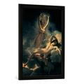 Gerahmtes Bild von Pierre-Narcisse Guérin P.N.Guerin, Aurora und Cephalus, Kunstdruck im hochwertigen handgefertigten Bilder-Rahmen, 50x70 cm, Schwarz matt