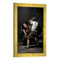 Gerahmtes Bild von Francisco Jose de Goya y Lucientes La Fragua, Kunstdruck im hochwertigen handgefertigten Bilder-Rahmen, 40x60 cm, Gold raya