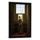 Gerahmtes Bild von Caspar David Friedrich "Frau am Fenster", Kunstdruck im hochwertigen handgefertigten Bilder-Rahmen, 50x70 cm, Schwarz matt