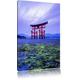 Pixxprint LFs7841_80x60 Japanische Torii in Hiroshima Bei Nacht fertig gerahmt mit Keilrahmen Kunstdruck Kein Poster Oder Plakat auf Leinwand, 80 x 60 cm