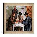 Gerahmtes Bild von Paul Cézanne Les Joueurs de Cartes, Kunstdruck im hochwertigen handgefertigten Bilder-Rahmen, 40x30 cm, Silber raya