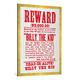 Gerahmtes Bild von American School "Reward Poster for Billy the Kid (1859-81)", Kunstdruck im hochwertigen handgefertigten Bilder-Rahmen, 70x100 cm, Gold raya