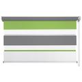 mydeco® Duo-Rollo Fensterrollo Klemmfix ohne Bohren, Farbe Triple: Weiß, Grün, Grau 100 x 160 cm Seitenzugrollo Doppelrollo inkl. Klemmträger