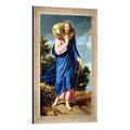 Gerahmtes Bild von Philippe de Champaigne The Good Shepherd, c.1650-60, Kunstdruck im hochwertigen handgefertigten Bilder-Rahmen, 40x60 cm, Silber raya