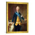 Gerahmtes Bild von Lorenz Pasch der Jüngere Gustav III. von Schweden/Lor.Pasch, Kunstdruck im hochwertigen handgefertigten Bilder-Rahmen, 50x70 cm, Gold raya