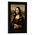 Gerahmtes Bild von Leonardo da Vinci Mona Lisa, c.1503-6", Kunstdruck im hochwertigen handgefertigten Bilder-Rahmen, 30x40 cm, Schwarz matt