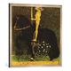 Gerahmtes Bild von Gustav Klimt "Das Leben ein Kampf (Ritter; Der goldene Ritter)", Kunstdruck im hochwertigen handgefertigten Bilder-Rahmen, 70x70 cm, Silber raya