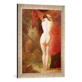 Gerahmtes Bild von William Etty Diana standing by a waterfall, Kunstdruck im hochwertigen handgefertigten Bilder-Rahmen, 40x60 cm, Silber raya