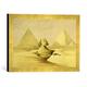 Gerahmtes Bild von David Roberts "The Great Sphinx and the Pyramids of Giza, from 'Egypt and Nubia', Vol.1", Kunstdruck im hochwertigen handgefertigten Bilder-Rahmen, 40x30 cm, Gold raya