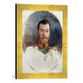 Gerahmtes Bild von Henri Gervex Study for a portrait of Tsar Nicholas II (1868-1918) 1898", Kunstdruck im hochwertigen handgefertigten Bilder-Rahmen, 30x40 cm, Gold raya