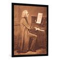 Gerahmtes Bild von Unbekannt "Franz Liszt (1811-86) at the Piano", Kunstdruck im hochwertigen handgefertigten Bilder-Rahmen, 70x100 cm, Schwarz matt