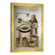 Gerahmtes Bild von AKG Anonymous Nürnberger Biermesser, Kunstdruck im hochwertigen handgefertigten Bilder-Rahmen, 50x70 cm, Gold raya