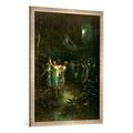 Gerahmtes Bild von Gustave Dore "Le songe d'une nuit d'été", Kunstdruck im hochwertigen handgefertigten Bilder-Rahmen, 70x100 cm, Silber raya