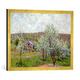 Gerahmtes Bild von Alfred Sisley Spring in the Environs of Paris, Apple Blossom, 1879", Kunstdruck im hochwertigen handgefertigten Bilder-Rahmen, 70x50 cm, Gold raya