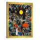 Gerahmtes Bild von Paul Klee Mondaufgang - Sonnenuntergang, Kunstdruck im hochwertigen handgefertigten Bilder-Rahmen, 50x70 cm, Gold Raya
