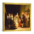 Gerahmtes Bild von Francisco José de GoyaDie Familie Karls IV. von Spanien, Kunstdruck im hochwertigen handgefertigten Bilder-Rahmen, 70x50 cm, Gold Raya