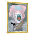 Gerahmtes Bild von Paul Klee "Stilleben", Kunstdruck im hochwertigen handgefertigten Bilder-Rahmen, 70x100 cm, Gold Raya