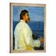 Gerahmtes Bild von Michael Peter Ancher Bildnis des Malers Peter Severin Kroyer, Kunstdruck im hochwertigen handgefertigten Bilder-Rahmen, 50x70 cm, Silber Raya