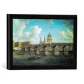 Gerahmtes Bild von William Marlow London, Blick auf Blackfriars Bridge und St. Paul Cathedral, Kunstdruck im hochwertigen handgefertigten Bilder-Rahmen, 40x30 cm, Schwarz matt