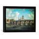 Gerahmtes Bild von William Marlow London, Blick auf Blackfriars Bridge und St. Paul Cathedral, Kunstdruck im hochwertigen handgefertigten Bilder-Rahmen, 40x30 cm, Schwarz matt